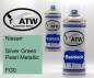 Preview: Nissan, Silver Green Pearl Metallic, FG0: 400ml Sprühdose + 400ml Klarlack - Set, von ATW Autoteile West.